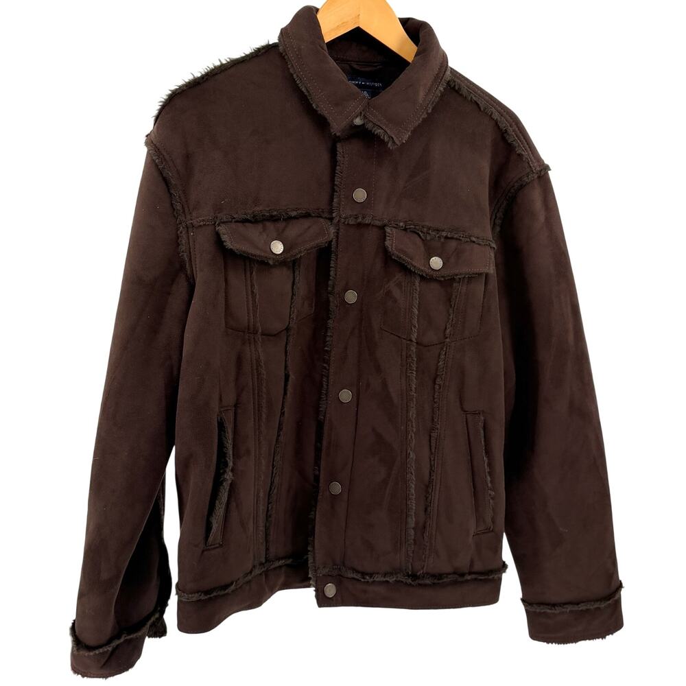 Tommy Hilfiger Chocolate Brown Faux Shearling Trucker Jacket